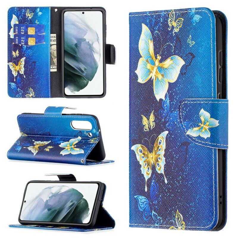 Flip Cover Samsung Galaxy S21 FE Sommerfugle Konger