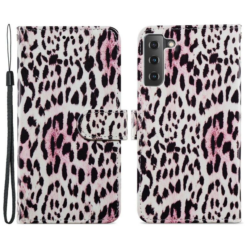 Læder Cover Samsung Galaxy S21 FE Leopard Print