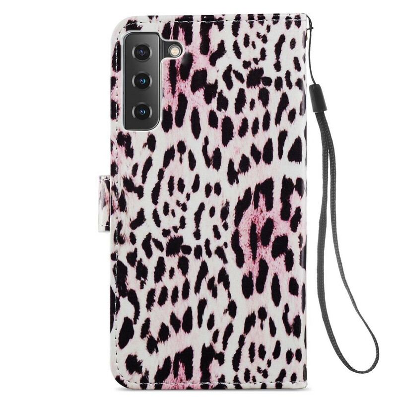 Læder Cover Samsung Galaxy S21 FE Leopard Print