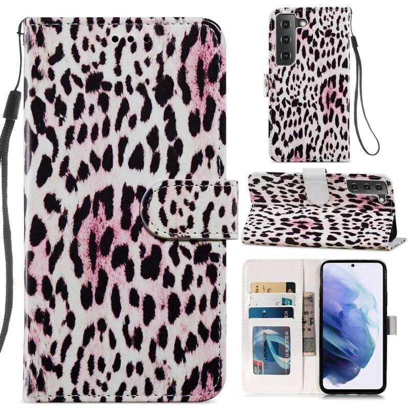 Læder Cover Samsung Galaxy S21 FE Leopard Print