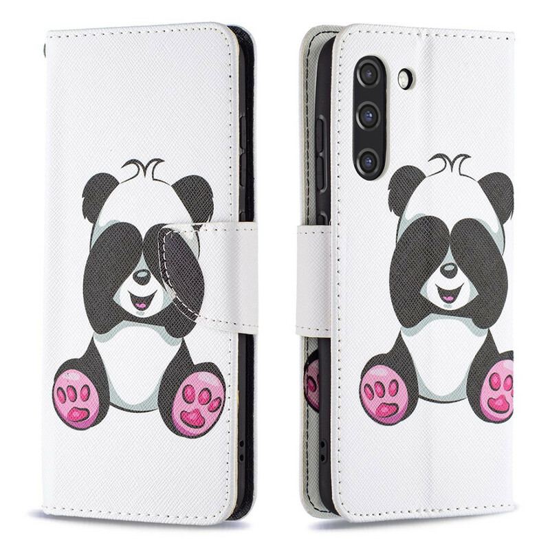 Læder Cover Samsung Galaxy S21 FE Panda Sjov