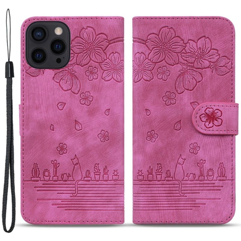 Flip Cover iPhone 15 Pro Max Med Snor Thong Cat Daydream