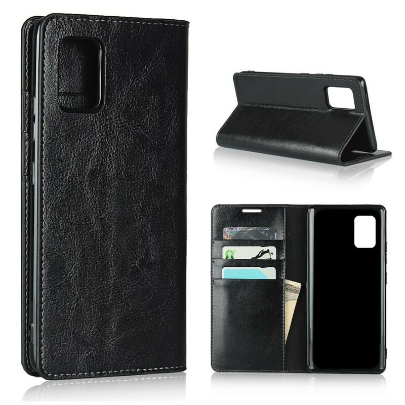 Cover Samsung Galaxy A51 5G Flip Cover Ægte Læder