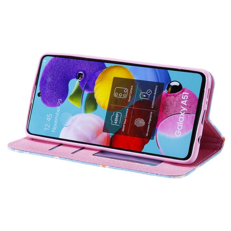 Cover Samsung Galaxy A51 5G Flip Cover Tusindfryd I Imiteret Læder