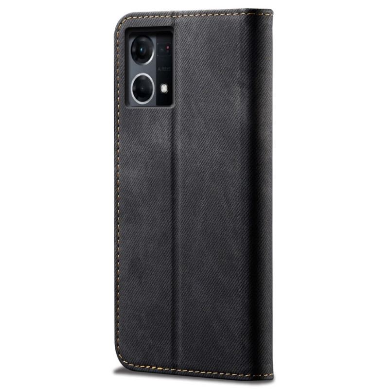 Cover Oppo Reno 7 Flip Cover Denim Stof