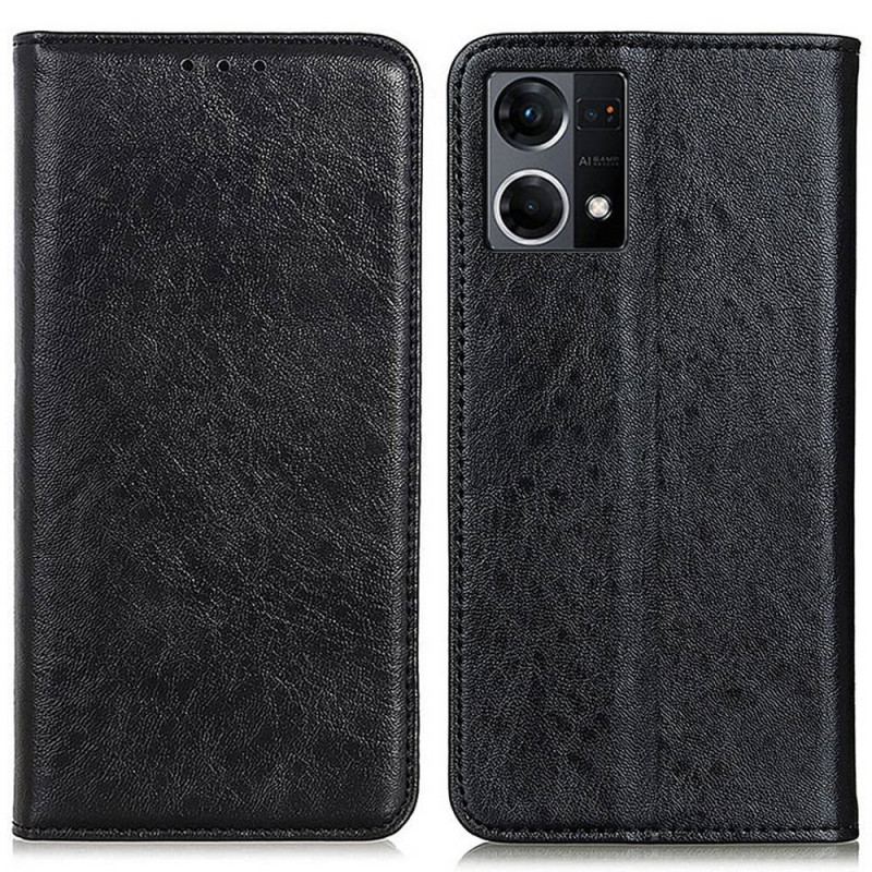 Cover Oppo Reno 7 Flip Cover Tekstureret Kunstlæder