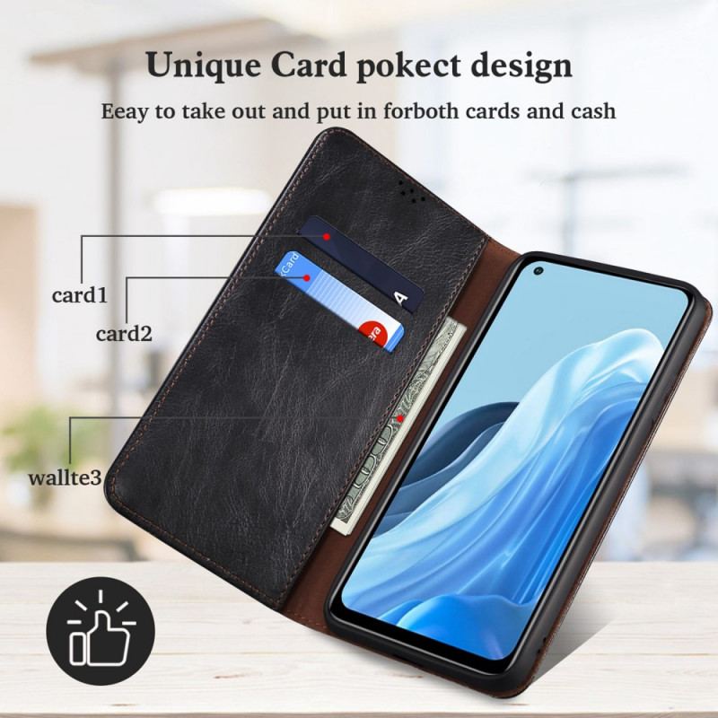 Cover Oppo Reno 7 Flip Cover Voksbehandlet Kunstlæder