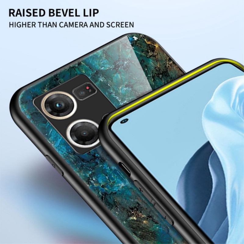 Cover Oppo Reno 7 Marmor Hærdet Glas