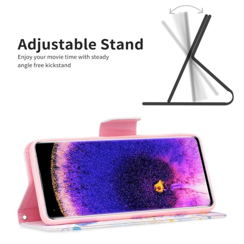 Flip Cover Oppo Reno 7 Akvarel Sommerfugle