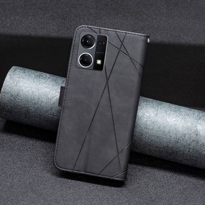 Flip Cover Oppo Reno 7 Binfen Farve Læder Styling