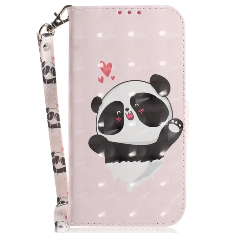 Flip Cover Oppo Reno 7 Med Snor Panda Love Med Snor