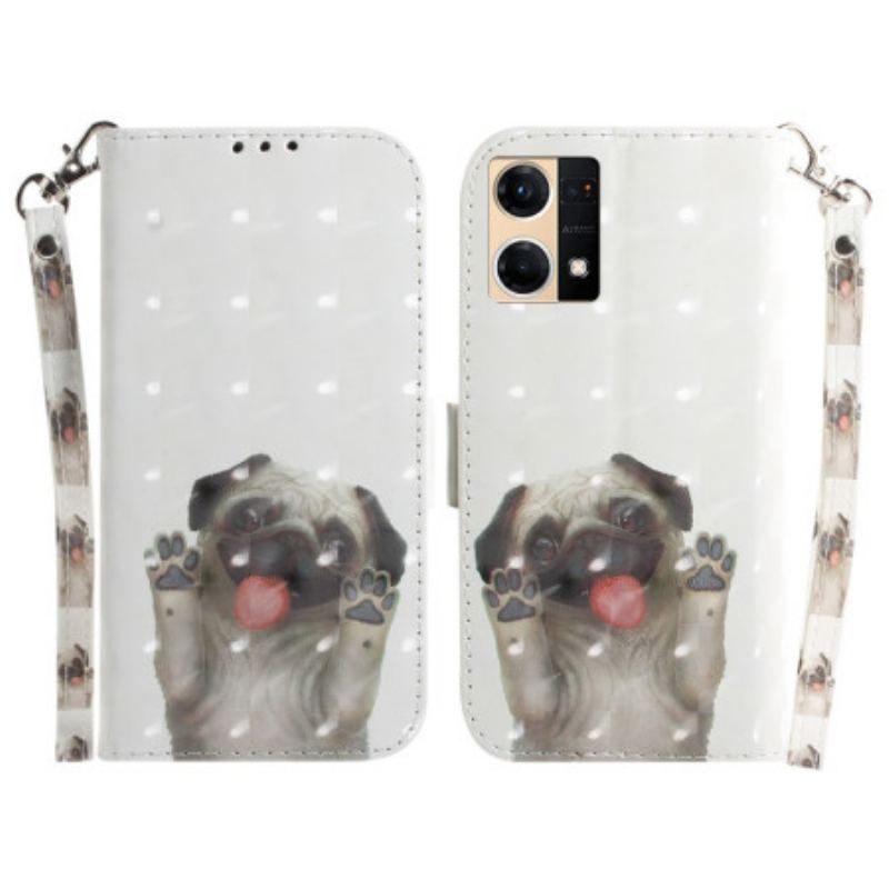 Flip Cover Oppo Reno 7 Med Snor Thong Hund