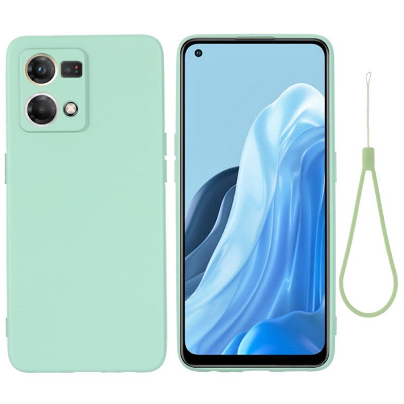 Mobilcover Oppo Reno 7 Flydende Silikone Med Snor