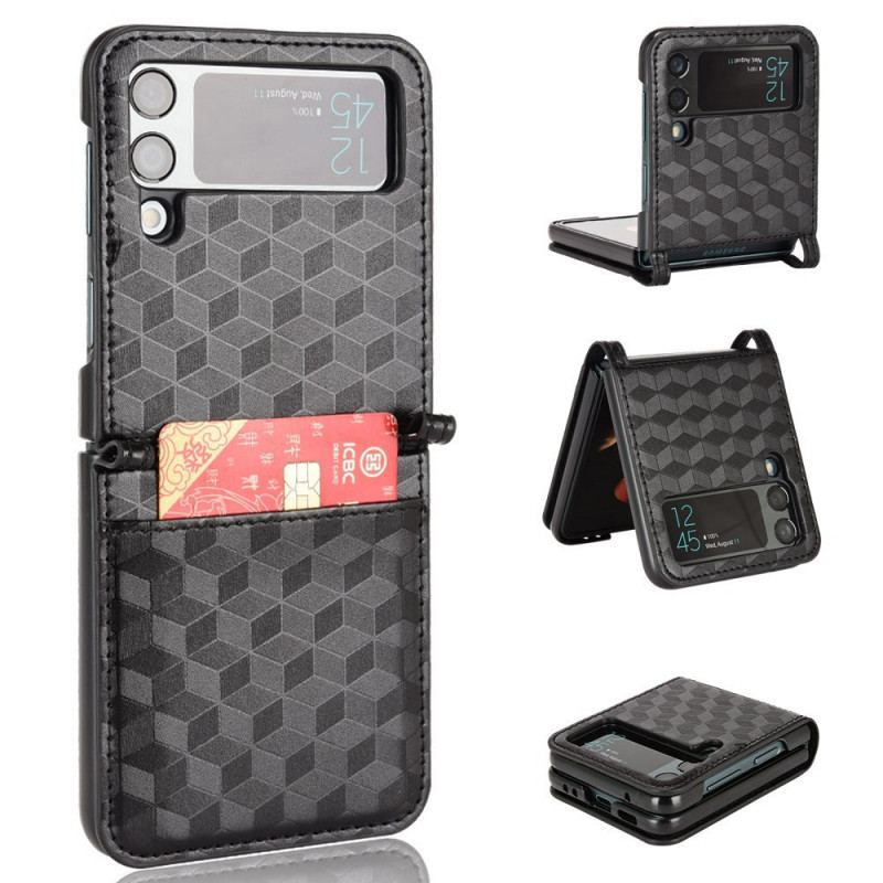 Cover Samsung Galaxy Z Flip 3 5G Flip Cover 3d Design Kortholder