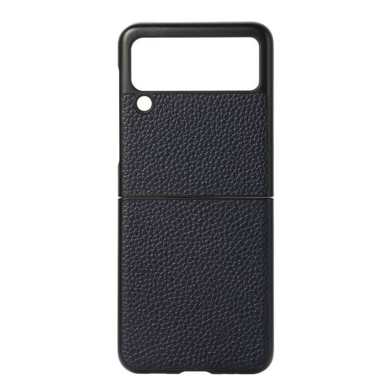 Cover Samsung Galaxy Z Flip 3 5G Flip Cover Ægte Litchi Farve Læder