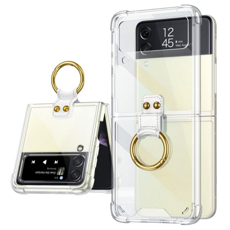 Cover Samsung Galaxy Z Flip 3 5G Flip Cover Gennemsigtig Ring-support Gkk