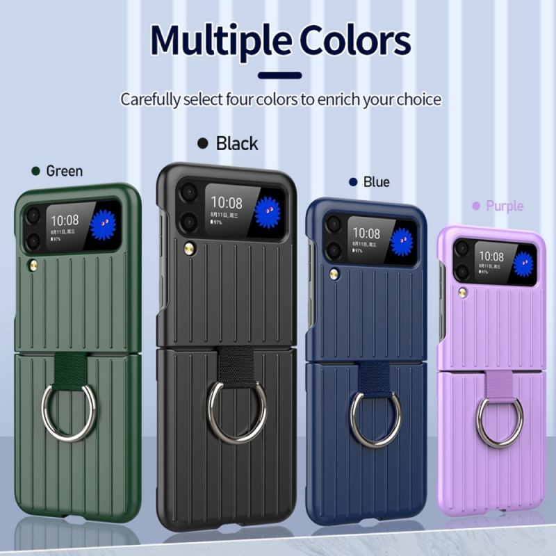 Cover Samsung Galaxy Z Flip 3 5G Flip Cover Kuffertdesign Med Ring