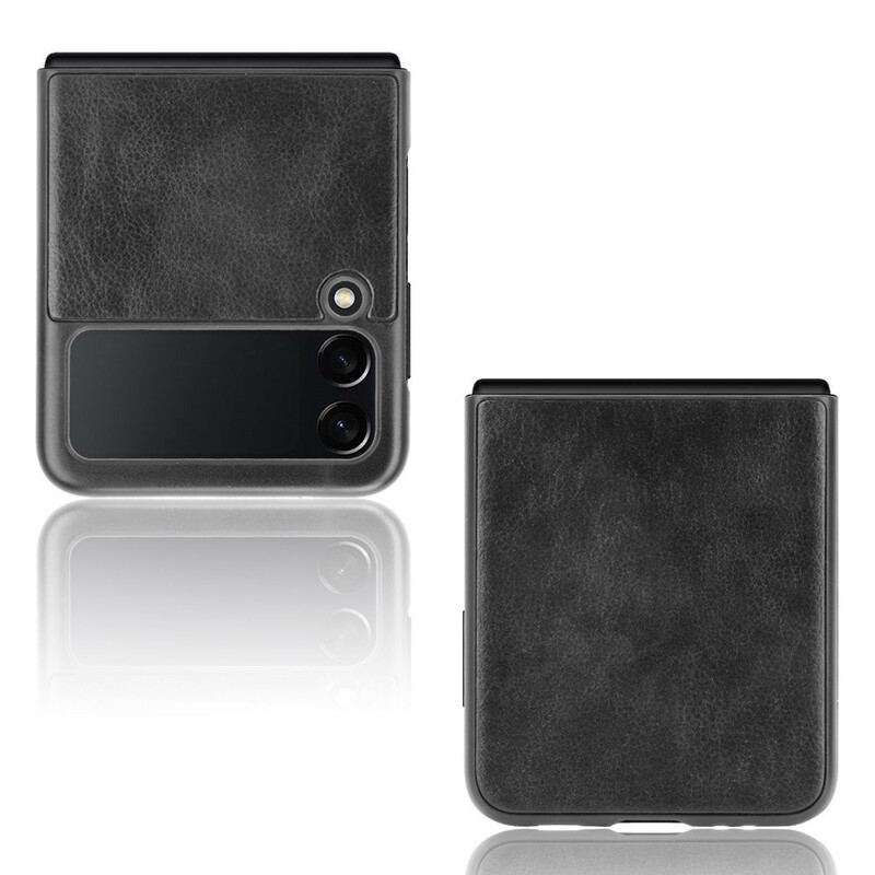 Cover Samsung Galaxy Z Flip 3 5G Flip Cover Litchi Imiteret Læder