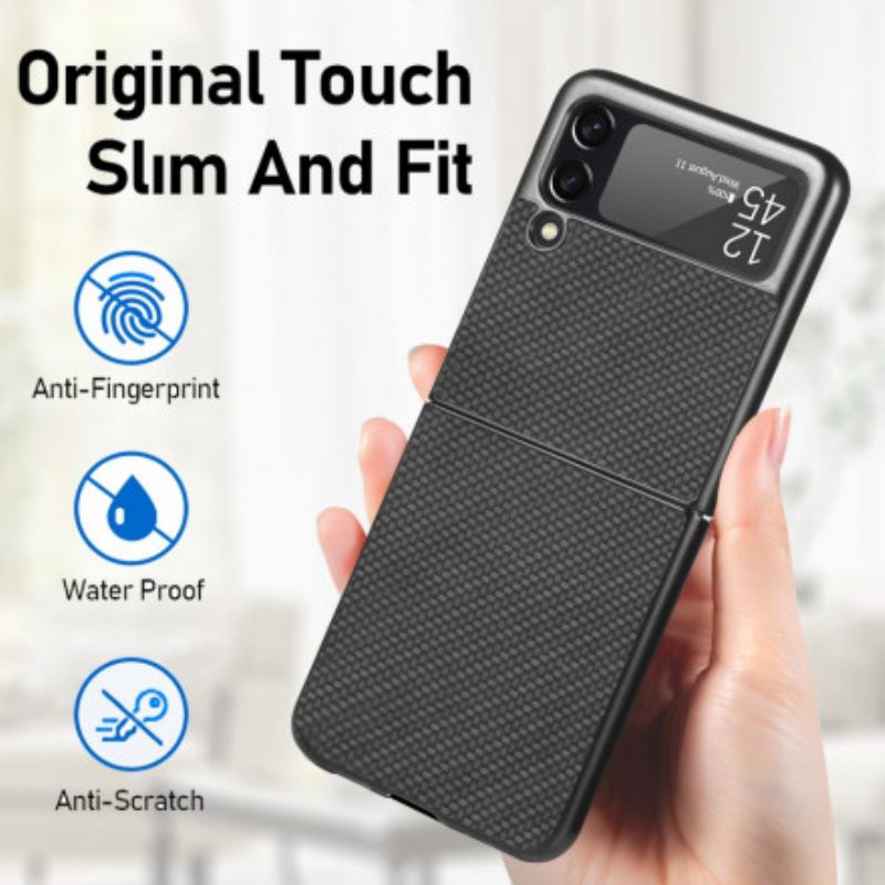 Cover Samsung Galaxy Z Flip 3 5G Flip Cover Tekstureret Kulfiber