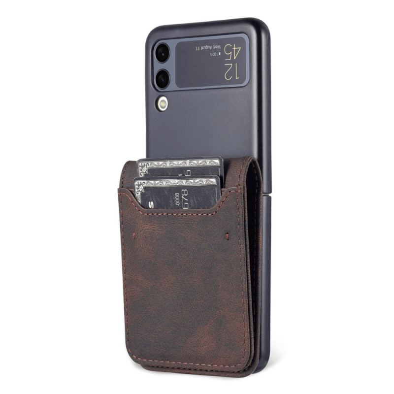 Etui Samsung Galaxy Z Flip 3 5G Flip Cover Lædereffekt Kortholder Og Rem Azns