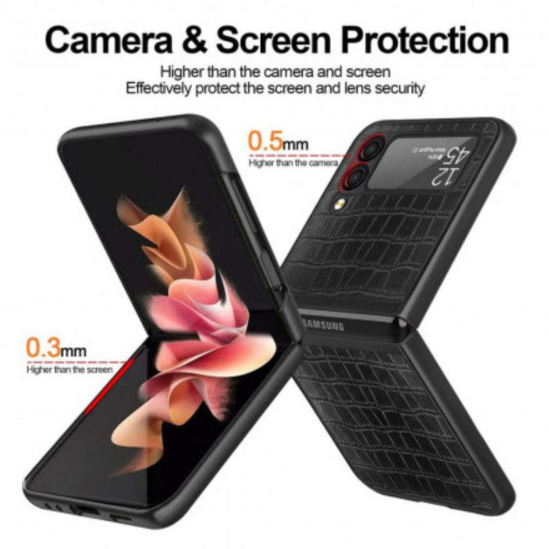 Mobilcover Samsung Galaxy Z Flip 3 5G Flip Cover Krokodillehudstil