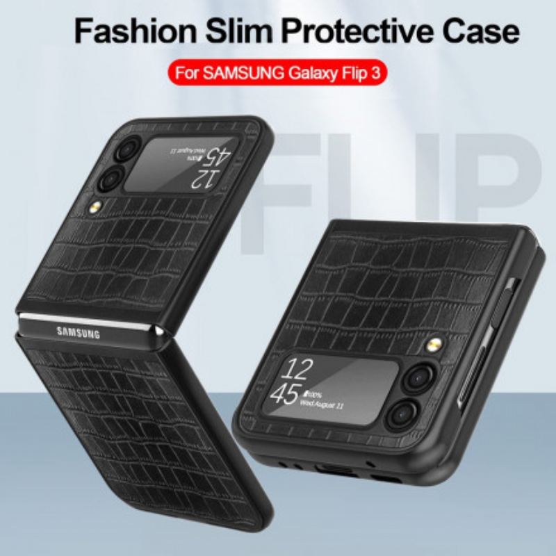 Mobilcover Samsung Galaxy Z Flip 3 5G Flip Cover Krokodillehudstil