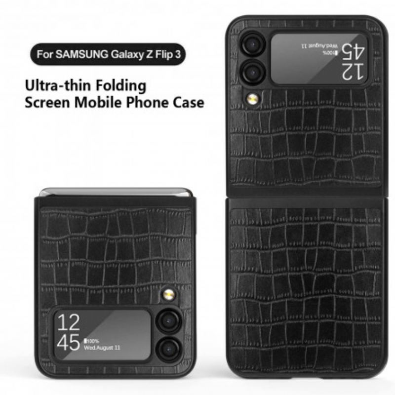 Mobilcover Samsung Galaxy Z Flip 3 5G Flip Cover Krokodillehudstil