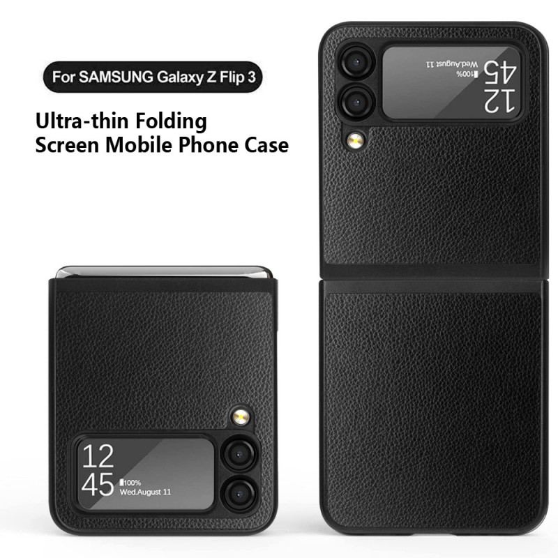 Mobilcover Samsung Galaxy Z Flip 3 5G Flip Cover Litchi Læderstil 2 Stk