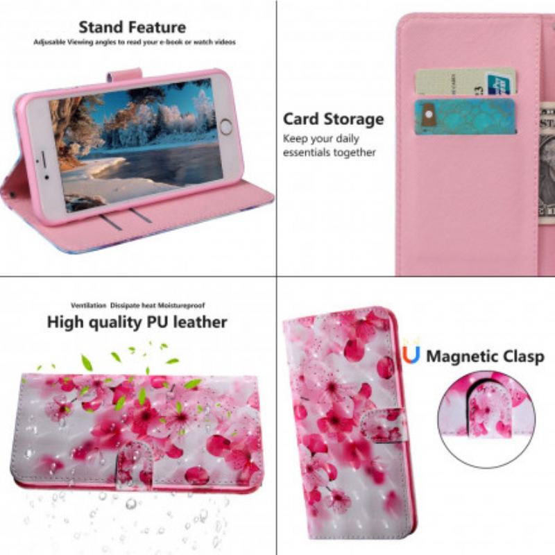 Flip Cover Xiaomi Mi 10T Lite Lyserøde Blomster