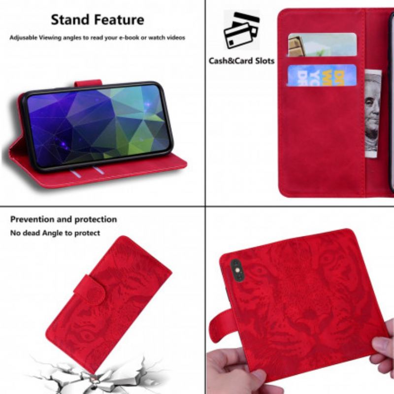 Flip Cover Xiaomi Mi 10T Lite Tiger Ansigt