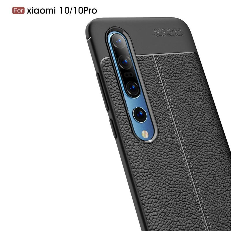 Cover Xiaomi Mi 10 / 10 Pro Dobbelt Linje Litchi Læder Effekt