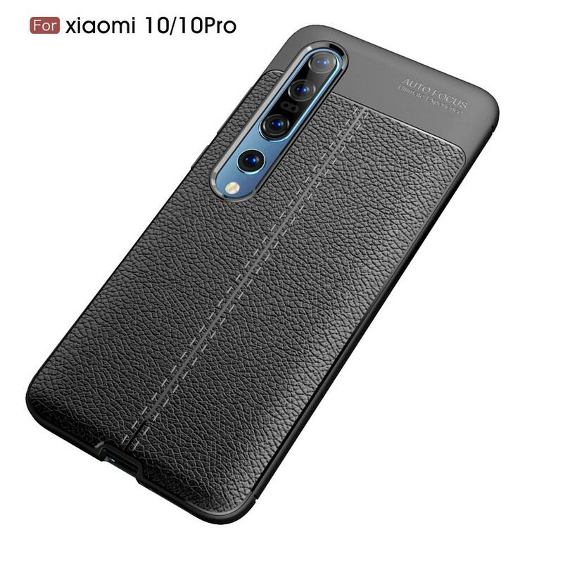 Cover Xiaomi Mi 10 / 10 Pro Dobbelt Linje Litchi Læder Effekt