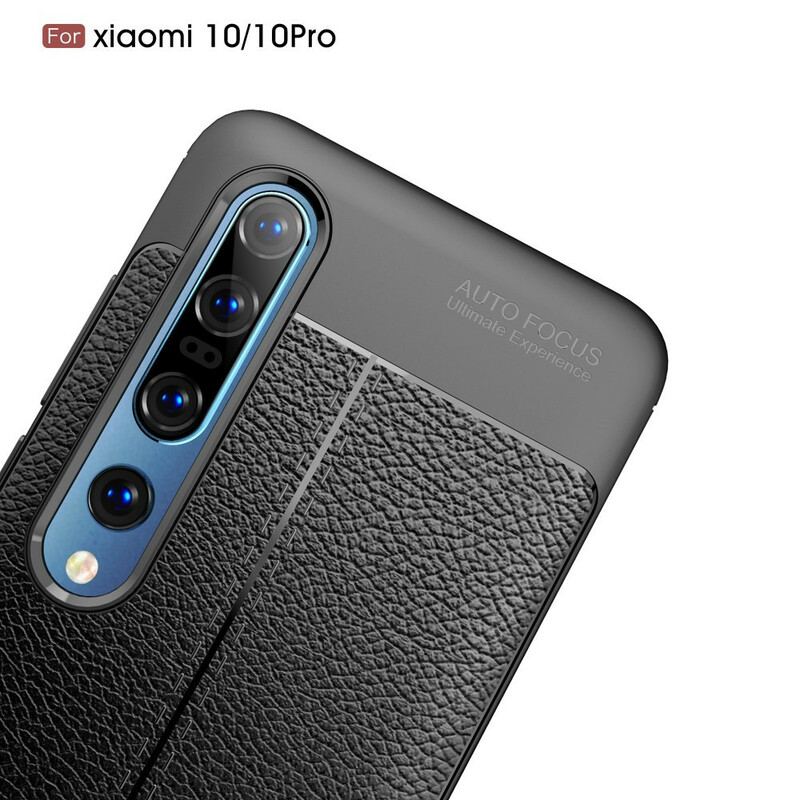 Cover Xiaomi Mi 10 / 10 Pro Dobbelt Linje Litchi Læder Effekt