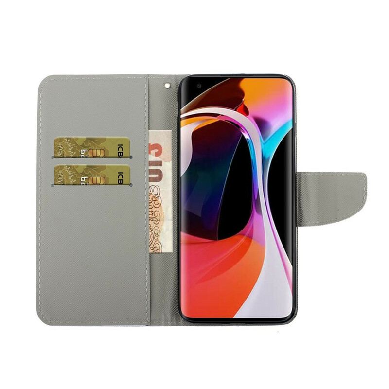 Flip Cover Xiaomi Mi 10 / 10 Pro Med Snor Prangende Strappy Mandala