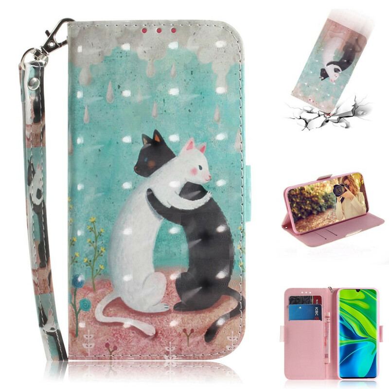 Flip Cover Xiaomi Mi 10 / 10 Pro Med Snor Strappy Cat Friends