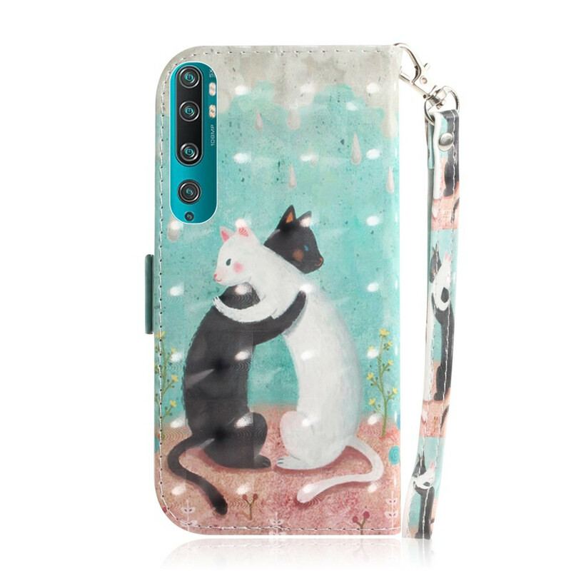 Flip Cover Xiaomi Mi 10 / 10 Pro Med Snor Strappy Cat Friends