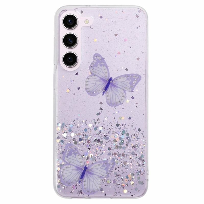 Cover Samsung Galaxy S24 5g Telefon Etui Glitter Sommerfugle