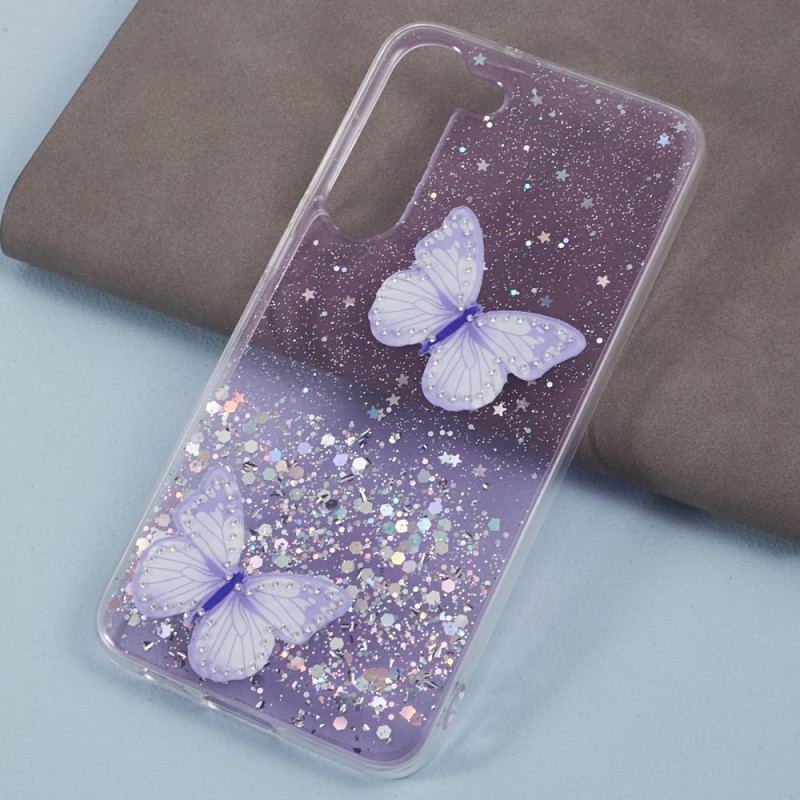 Cover Samsung Galaxy S24 5g Telefon Etui Glitter Sommerfugle