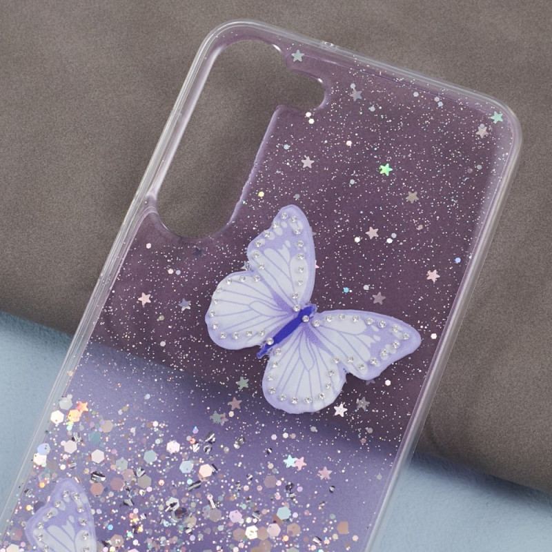 Cover Samsung Galaxy S24 5g Telefon Etui Glitter Sommerfugle