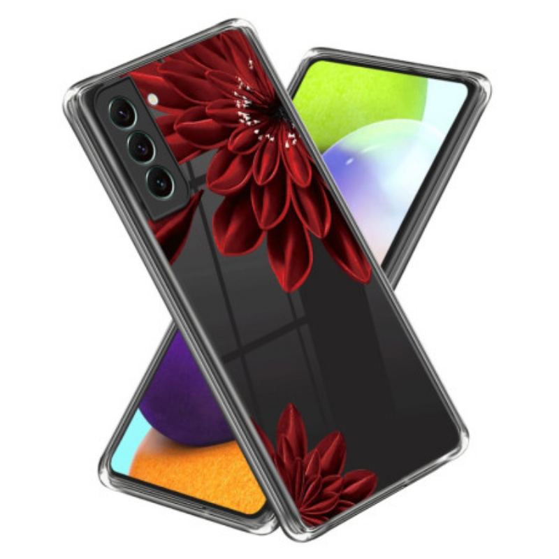 Cover Til Samsung Galaxy S24 5g Gennemsigtig Rød Blomst