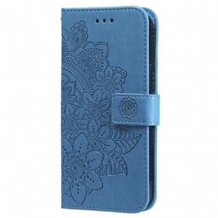 Flip Cover Samsung Galaxy S24 5g Blomstermandala Med Snor