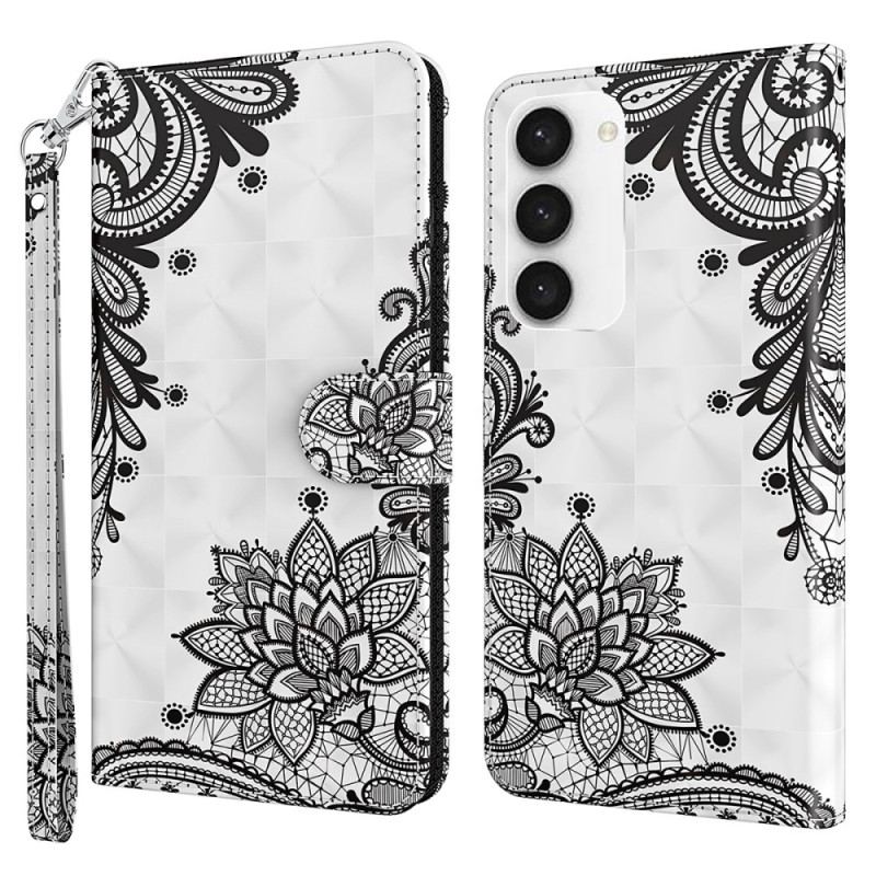 Flip Cover Samsung Galaxy S24 5g Blondeblomst Med Rem