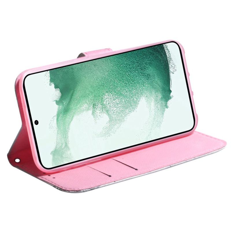 Flip Cover Samsung Galaxy S24 5g Lyserød Blomst