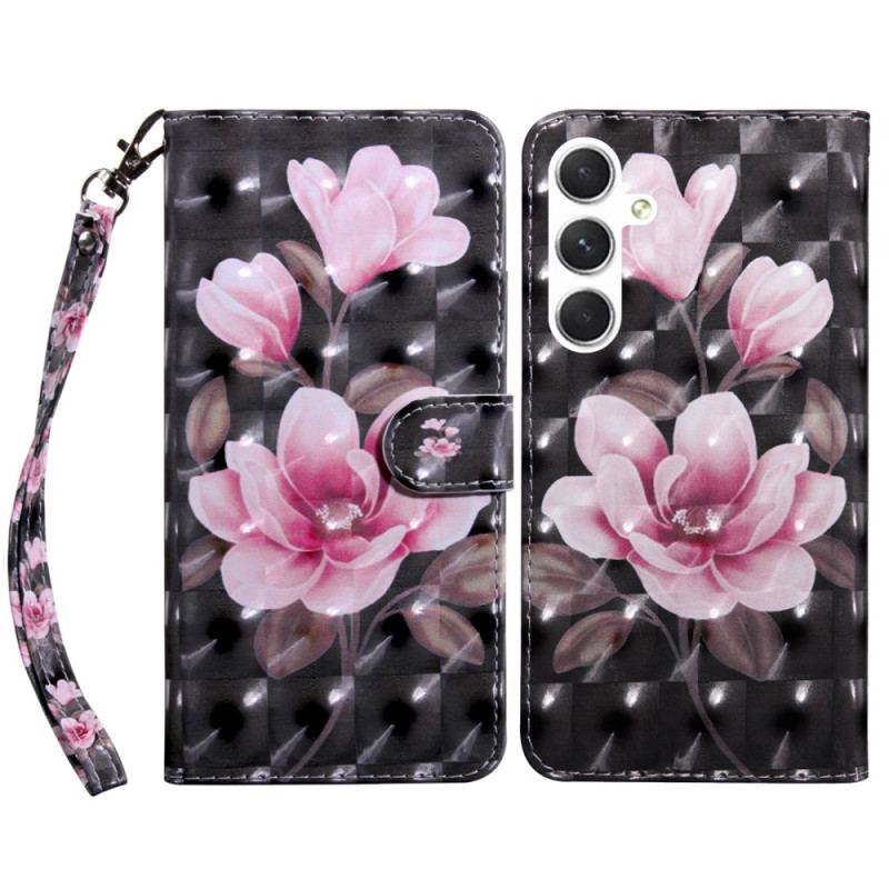 Flip Cover Samsung Galaxy S24 5g Pink Blomsterrem