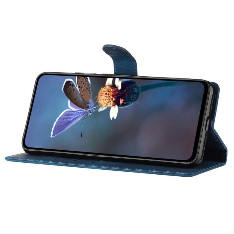 Flip Cover Til Samsung Galaxy S24 5g Diskret Blomstermønster Med Rem