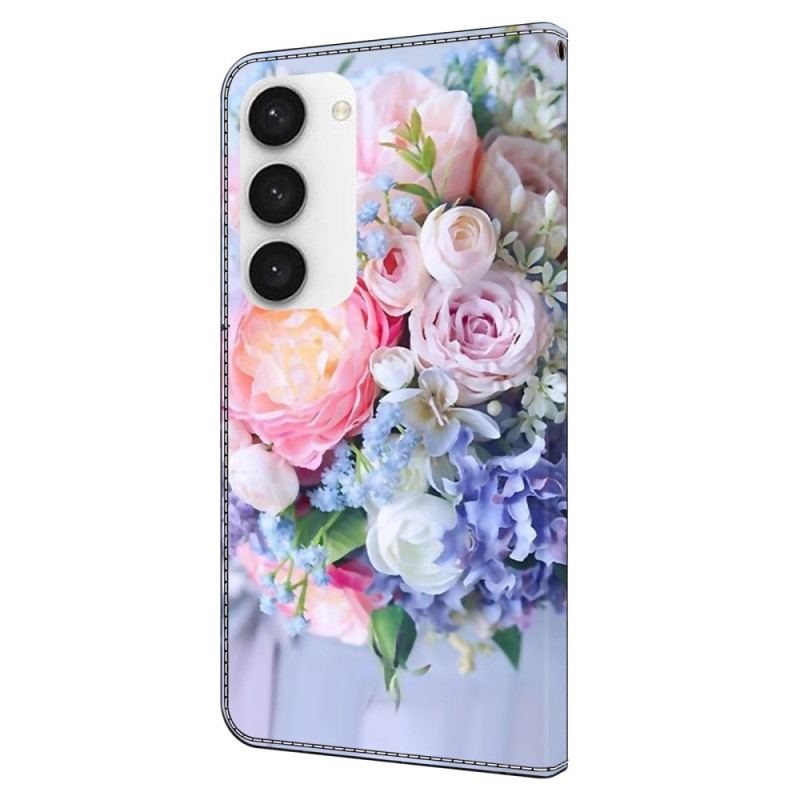 Flip Cover Til Samsung Galaxy S24 5g Farverige Blomster