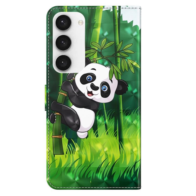 Læder Cover Samsung Galaxy S24 5g Bambus Panda Med Rem