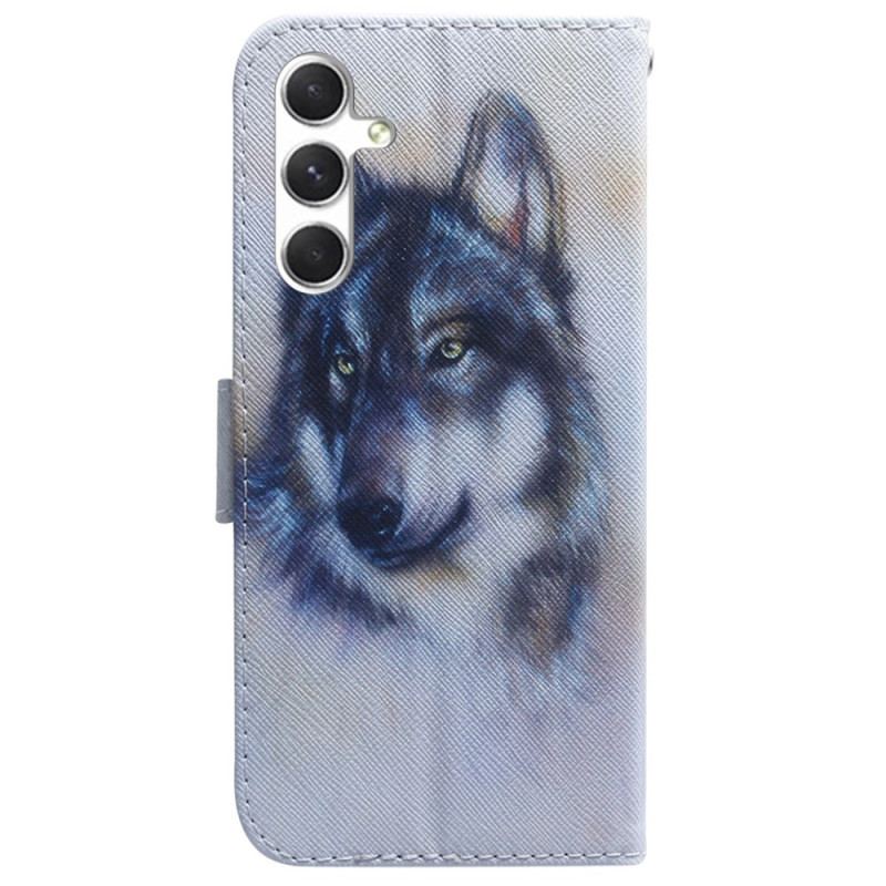 Læder Cover Samsung Galaxy S24 5g Telefon Etui Akvarelhund