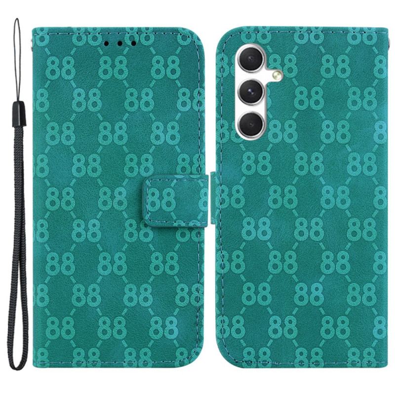 Læder Cover Samsung Galaxy S24 5g Telefon Etui Design 88 Med Rem