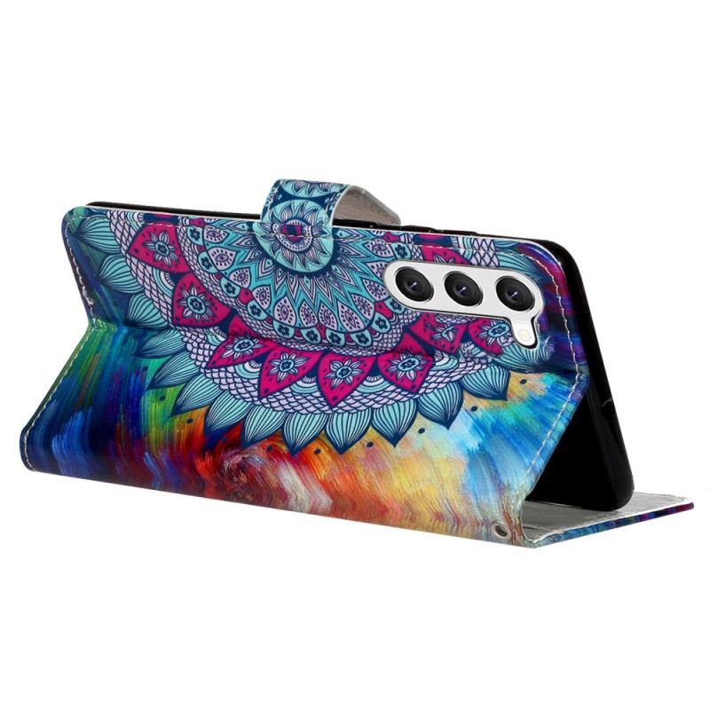 Læder Cover Samsung Galaxy S24 5g Telefon Etui Mandala Remmønster